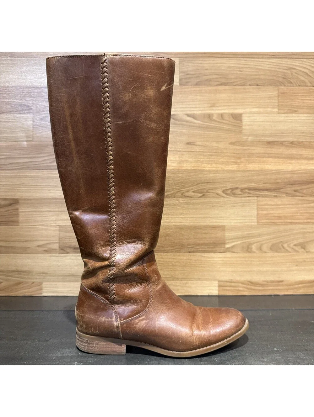 Frye Jolie Whip Tall Boots Women’s 8M Cognac Leather Riding Knee High